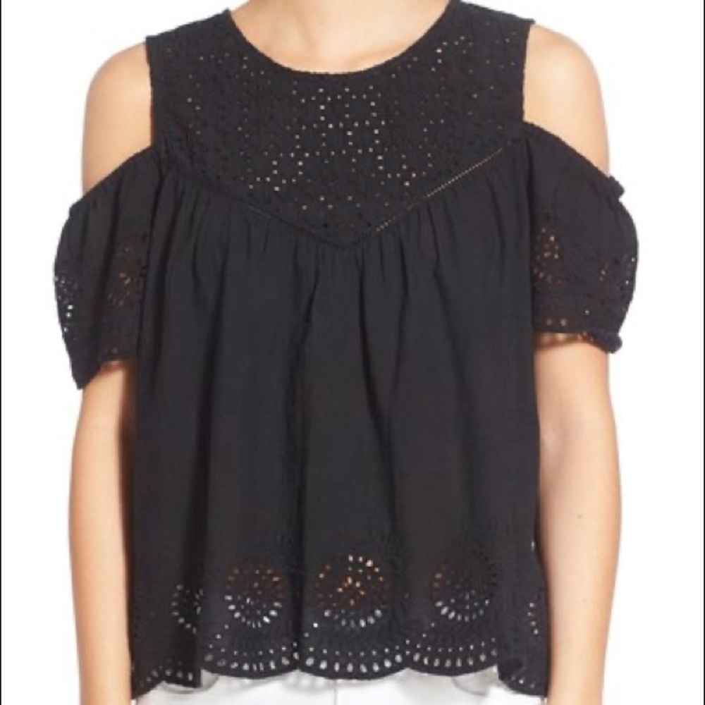 Ripcurl Havana Black Eyelet Cold Shoulder Sz XL